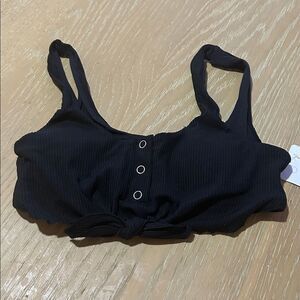 Body Glove Women's Ibiza Kate Tie-Front Bikini Top, Black, Size XS, NWT